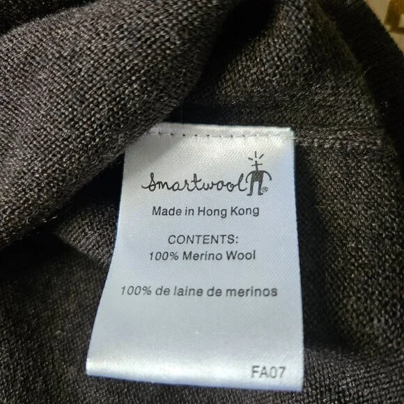 Smartwool Men's Large 1/2 Zip Base Layer Sweater Brown 100% Merino Wool Outdoors - Picture 11 of 13